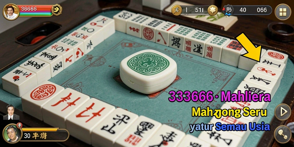 Tampilan gameplay Mahjong yang penuh warna di 333666.