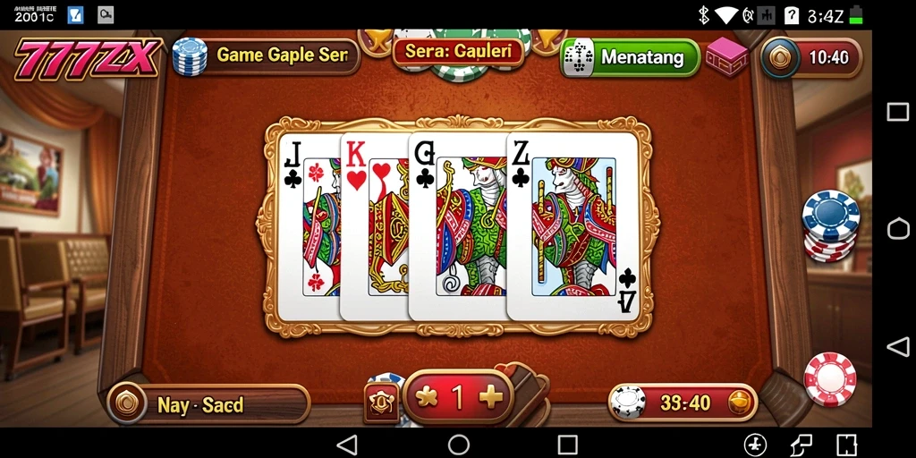 Screenshot gameplay Gaple yang menampilkan serunya permainan 777ZX.