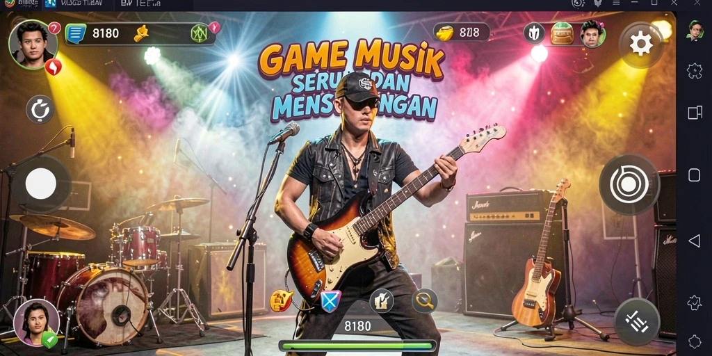 Tampilan gameplay seru dengan berbagai lagu musik.