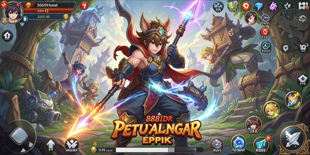 Tangkapan layar dari gameplay seru 888IDR dengan karakter Anime.