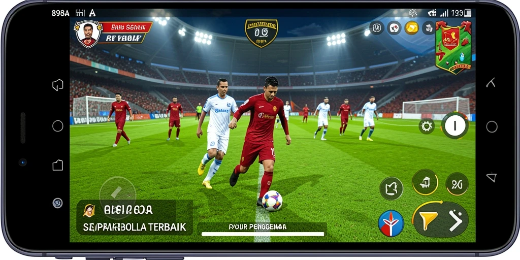 Gameplay seru dalam 898A yang menampilkan aksi sepak bola nyata.