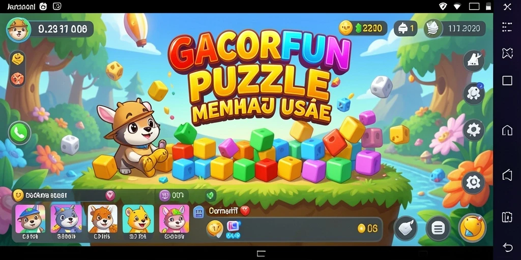 Tampilan gameplay menantang dalam GACORFUN yang penuh warna.