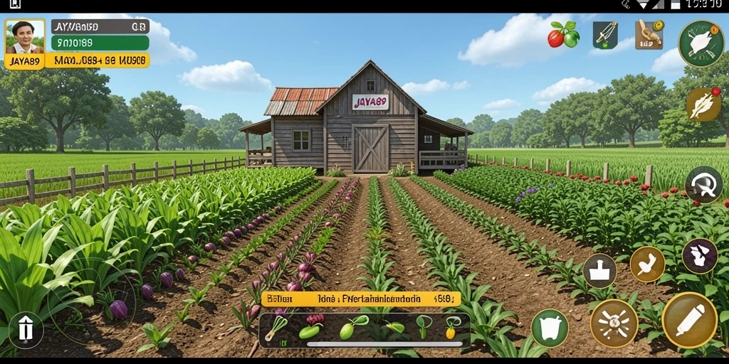 Tampilan gameplay yang menarik dalam pertanian digital di JAYA89.