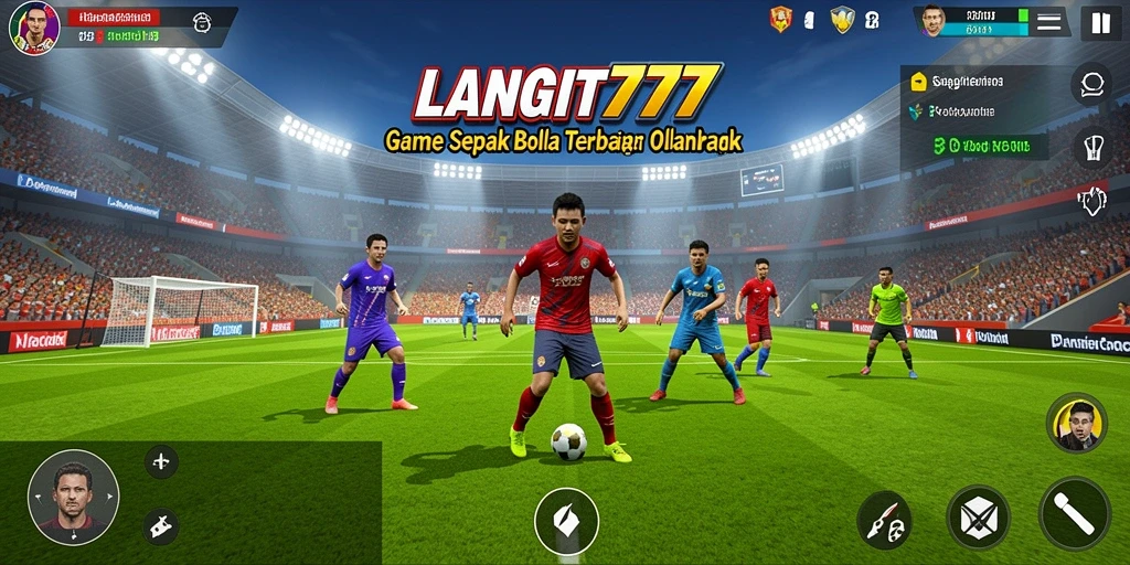 Screenshot LANGIT777 menampilkan aksi menarik dalam pertandingan sepak bola.