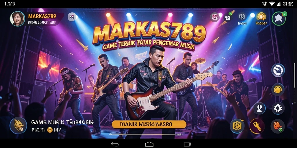 Screenshot gameplay dari MARKAS789 yang menunjukkan keseruan bermain musik.