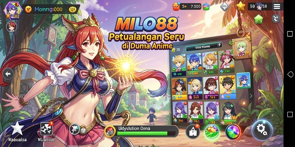 Tampilan gameplay MILO88 dengan karakter anime yang menawan.