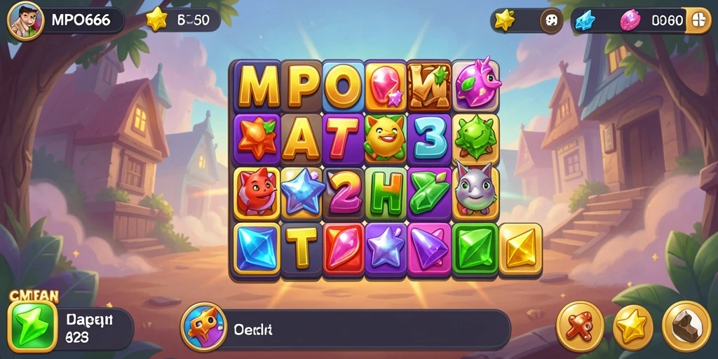 Screenshot dengan tampilan gameplay seru di MPO666 yang penuh warna.