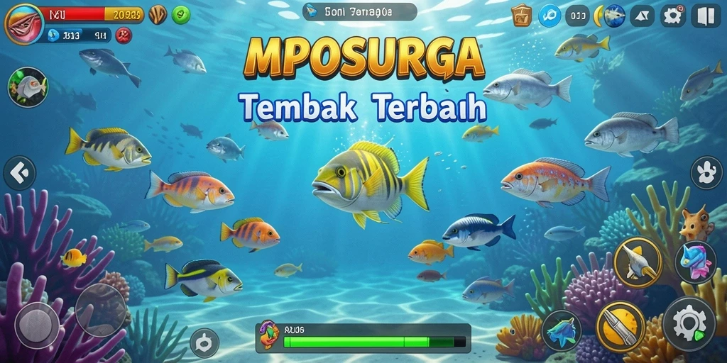Screenshot MPOSURGA menampilkan aksi seru Tembak Ikan yang menegangkan.