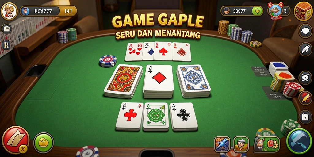 Screenshot game PCX777 menampilkan momen seru bermain Gaple.