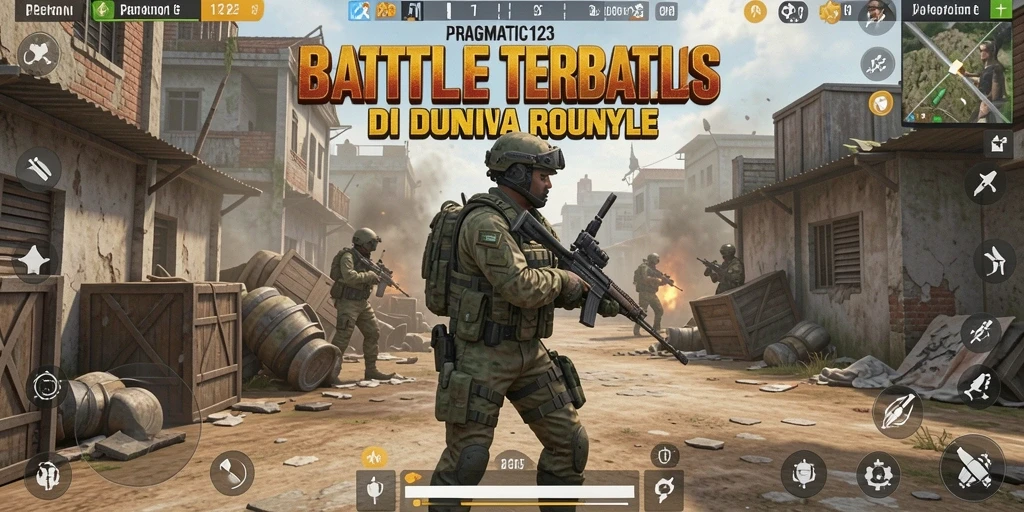 Tampilan mendebarkan dari pertempuran Battle Royale di PRAGMATIC123.