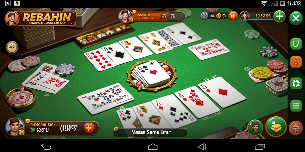 Tampilan gameplay Gaple yang seru dan interaktif di REBAHIN.