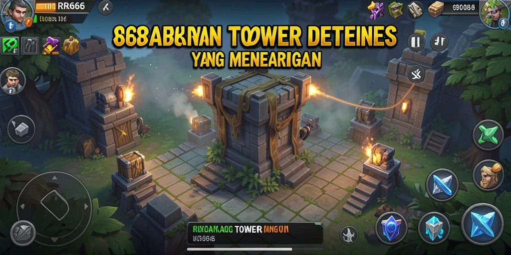 Tampilan seru gameplay Tower Defense di RR666 dengan berbagai menara.
