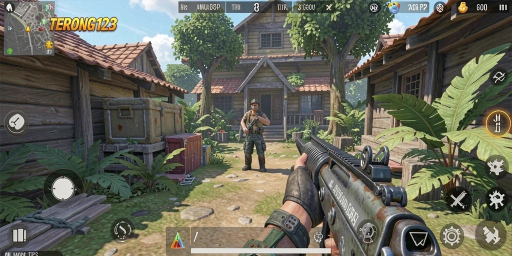 Tampilan gameplay seru dari TERONG123 yang menunjukkan aksi pertarungan.