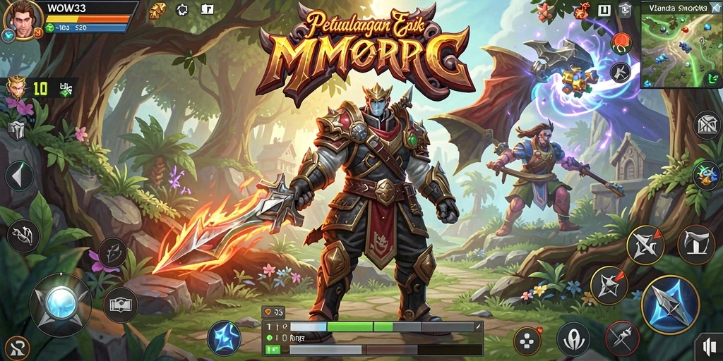 Gameplay epik dan pertarungan seru dalam WOW33 MMORPG.